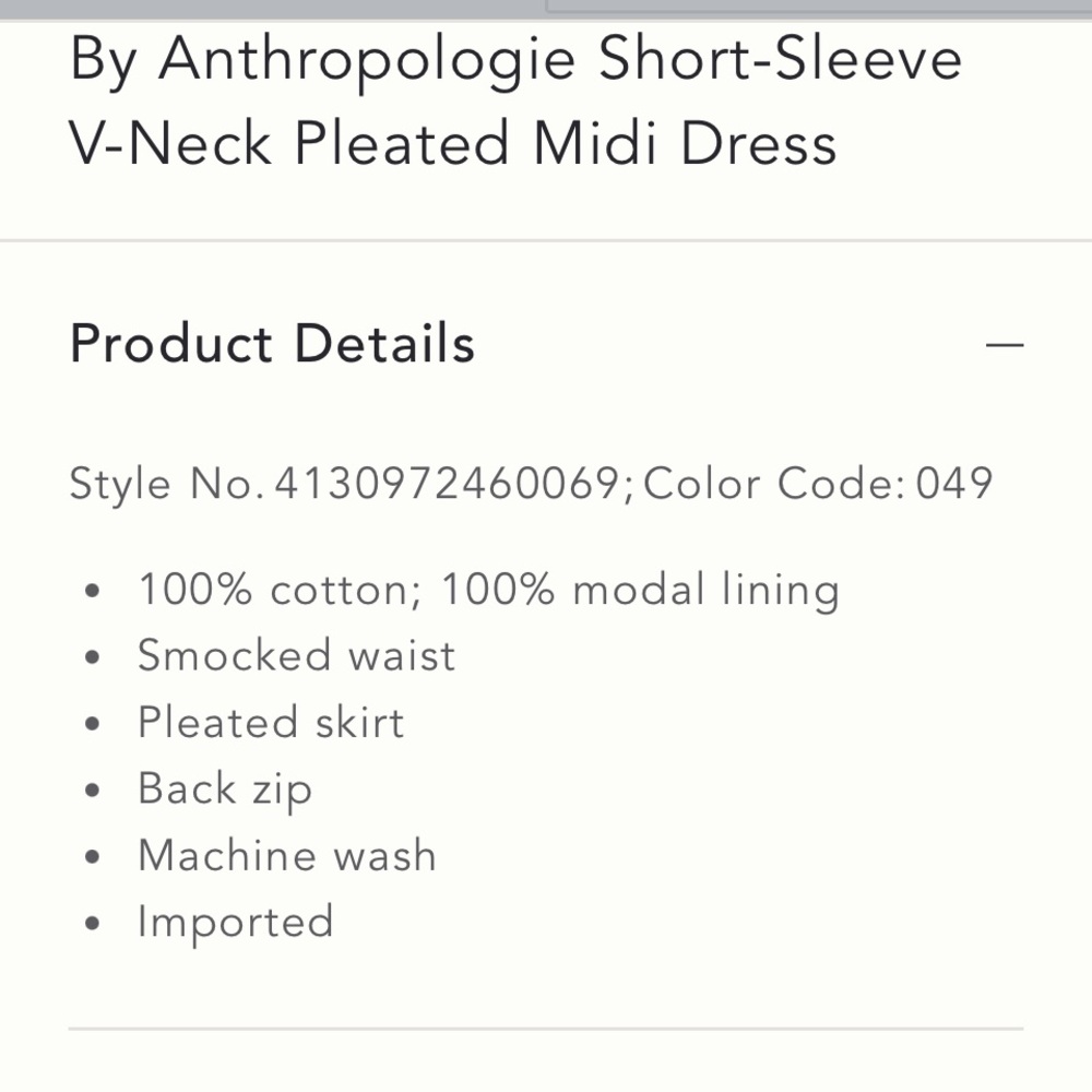NWOT GORGEOUS ANTHROPOLOGIE cottage core Parisian pleated Midi Dress - Picture 9 of 9